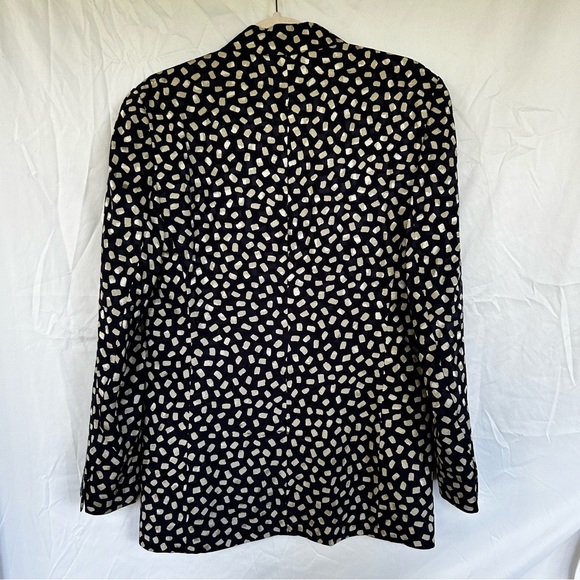 Vintage Silk Anne Klein II Blue and White Blazer Size 4 - Picture 6 of 6